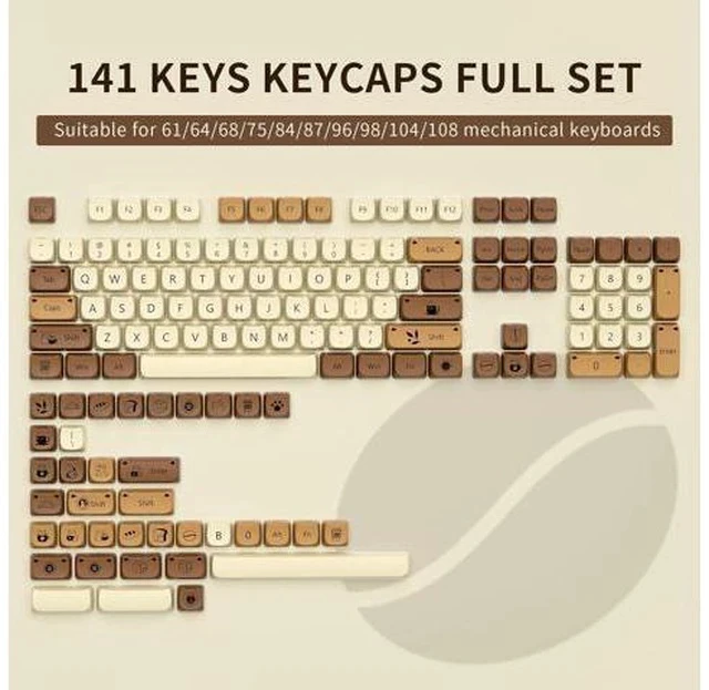 Alt view image 2 of 5 - XVX Cute Cat Keycaps, Thick PBT Keycap Mao Profile, 141 Keys Keyboard Keycaps, Dye-Sublimation Keycap Set Compatible with 60% 75% 96% 100% Cherry Gateron MX Switches Mechanical Gaming Keyboard