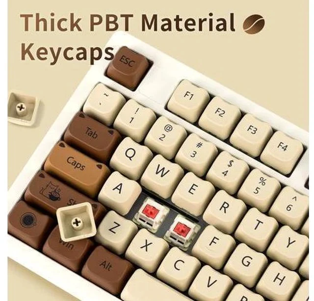 Alt view image 4 of 5 - XVX Cute Cat Keycaps, Thick PBT Keycap Mao Profile, 141 Keys Keyboard Keycaps, Dye-Sublimation Keycap Set Compatible with 60% 75% 96% 100% Cherry Gateron MX Switches Mechanical Gaming Keyboard