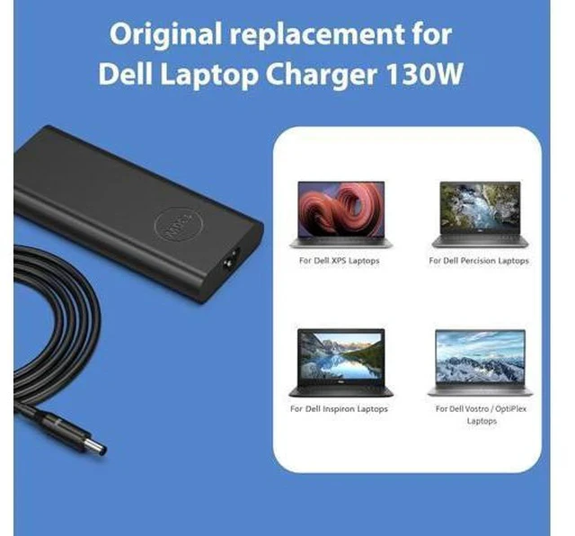 Alt view image 4 of 6 - 130W 4.5mm Round Tip AC Adapter Laptop Charger Replacement for XPS 15 7590 9530 9550 9560 9570 Inspiron 7348 Precision 5510 5520 5530 5540 HA130PM130 0V363H DA130PM130 Power Cord Supply