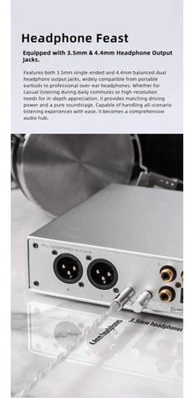 Alt view image 5 of 5 - PL100 PRO Multi-Function CD Player 2X CS43131 High-End DAC Chips Supports Lossless MQA Playback with Remote Control (Black)