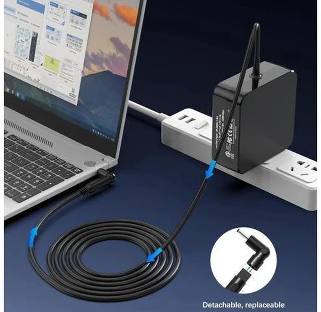 Alt view image 4 of 7 - 100W GaN Universal Laptop & MacBook Charger 13-in-1 Foldable Adapter with USB-C PD Compatible with MacBook Pro/Air HP Toshiba Smart Safety