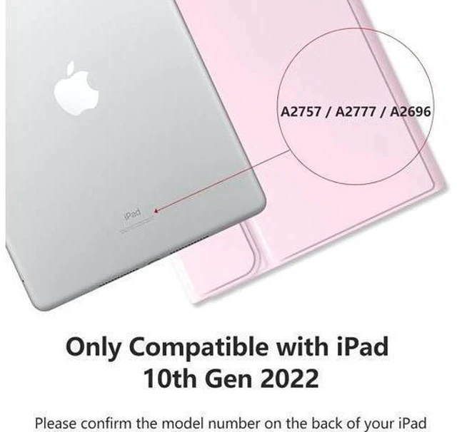 Alt view image 2 of 7 - MMK iPad 10th Generation Case with Keyboard 10.9" 2022, iPad Keyboard10th Generation Case for (A2757/A2777/A2696), iPad Case with Detachable Bluetooth Keyboard & Pencil Holder (Pink)