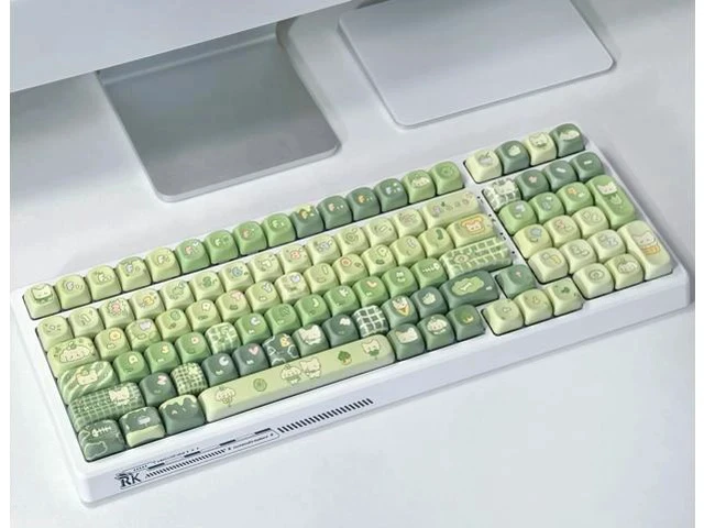 Alt view image 6 of 7 - Matcha Rabbit - PBT Keycaps Set XOA Profile Cute Round Keycaps 131 Keys Custom Dye-Sublimation Keyboard Keycaps for 60% 65% 70% 75% 100% Cherry Gateron MX Switches Mechanical Keyboards (Keycaps Only)