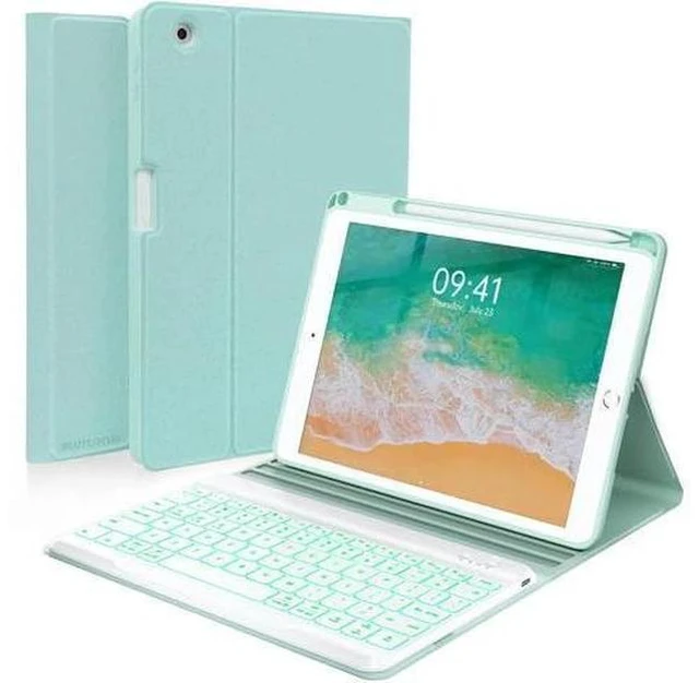 Main image of Keyboard case for iPad 5th/6th Generation 2017/2018, 9.7 Inch iPad Air 2 Case with Keyboard, Removable Wireless Backlit Keyboard Detachable, Folio Smart Cover, Tablet Case with Pencil Holder