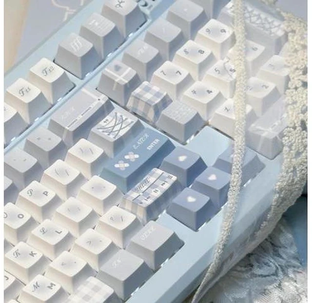 Alt view image 2 of 7 - Monsoon Movement Keycaps Set Cherry Profile Cute Round Keycaps 131 Keys Custom Dye-Sublimation Keyboard Keycaps for 60% 65% 70% 75% 100% Cherry Gateron MX Switches Mechanical Keyboards (Keycaps Only)