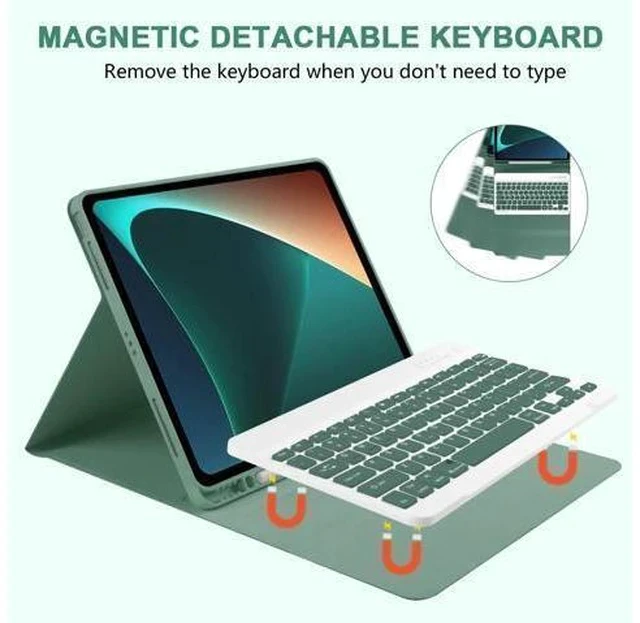 Alt view image 5 of 7 - TaIYanG iPad Air 13 inch M2 2024 Case with Keyboard iPad Pro 12.9 6th Generation 2022 Case with Detachable Wireless Keyboard for iPad Pro 12.9 5th 2021 Case with Pencil Holder-Auto Sleep/Wake