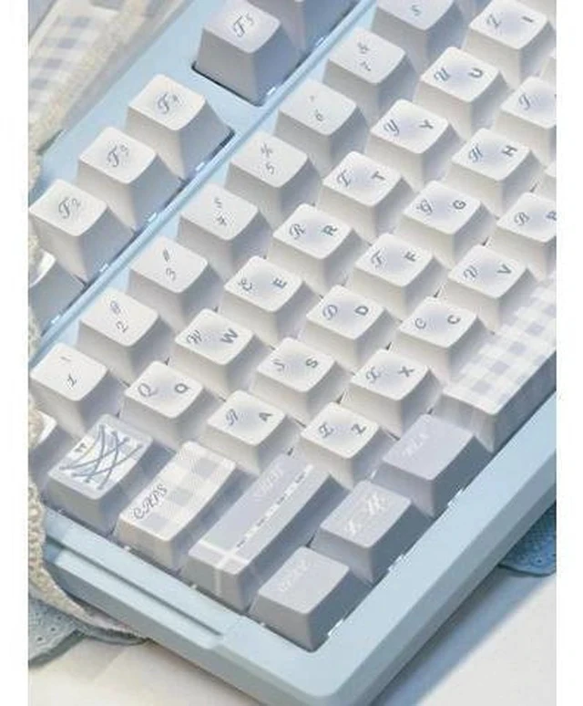 Alt view image 3 of 7 - Monsoon Movement Keycaps Set Cherry Profile Cute Round Keycaps 131 Keys Custom Dye-Sublimation Keyboard Keycaps for 60% 65% 70% 75% 100% Cherry Gateron MX Switches Mechanical Keyboards (Keycaps Only)