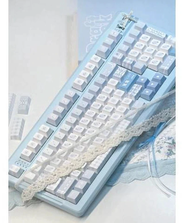 Alt view image 4 of 7 - Monsoon Movement Keycaps Set Cherry Profile Cute Round Keycaps 131 Keys Custom Dye-Sublimation Keyboard Keycaps for 60% 65% 70% 75% 100% Cherry Gateron MX Switches Mechanical Keyboards (Keycaps Only)