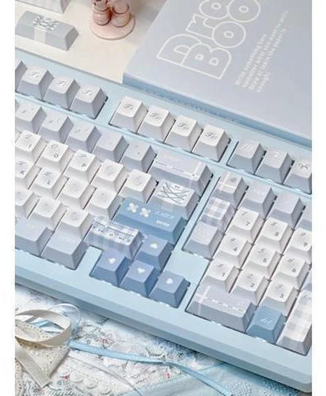 Alt view image 6 of 7 - Monsoon Movement Keycaps Set Cherry Profile Cute Round Keycaps 131 Keys Custom Dye-Sublimation Keyboard Keycaps for 60% 65% 70% 75% 100% Cherry Gateron MX Switches Mechanical Keyboards (Keycaps Only)