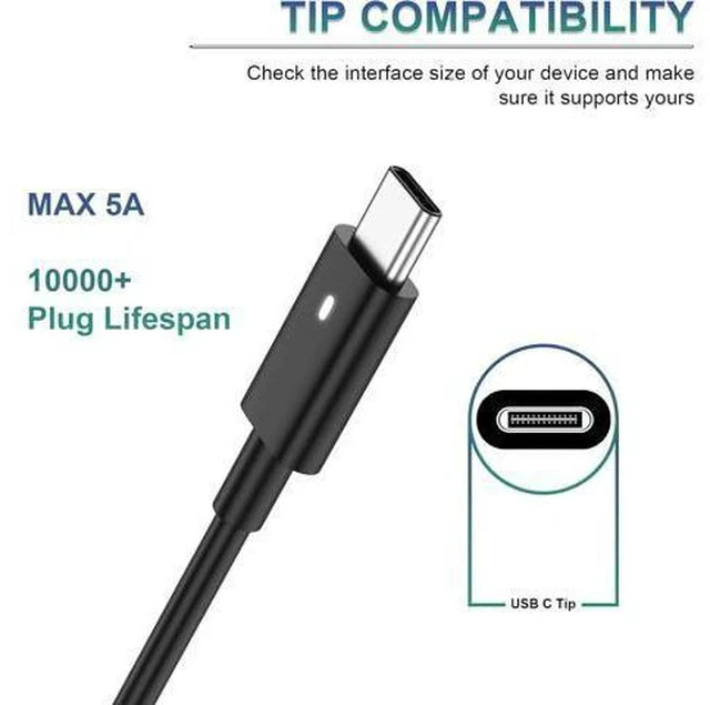 Alt view image 4 of 7 - Replacement for 130W Laptop Charger USB C Slim Adapter - XPS 17 15 7590 9700 9500 9510 Precision 5560 3560 5540 5570 5550 3561 3550 5510 5520 Latitude 7410 7310 7210 Type C Computer AC Power Cord