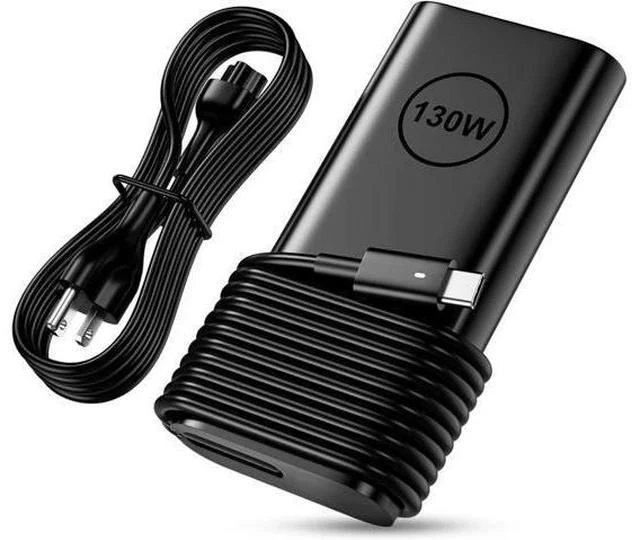 Main image of Replacement for 130W Laptop Charger USB C Slim Adapter - XPS 17 15 7590 9700 9500 9510 Precision 5560 3560 5540 5570 5550 3561 3550 5510 5520 Latitude 7410 7310 7210 Type C Computer AC Power Cord