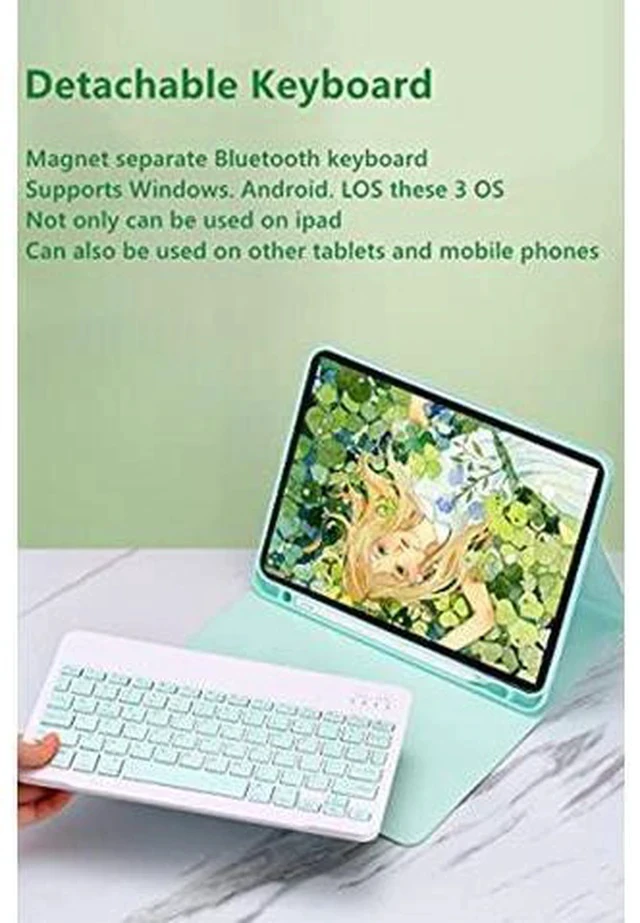 Alt view image 3 of 7 - YEEHi Keyboard Case for iPad Mini A17 Pro 2024, iPad Mini 6th Generation Keyboard Case Cute Color Keyboard Detachable Bluetooth Keyboard Cover with Pencil Holder,Dark Pink