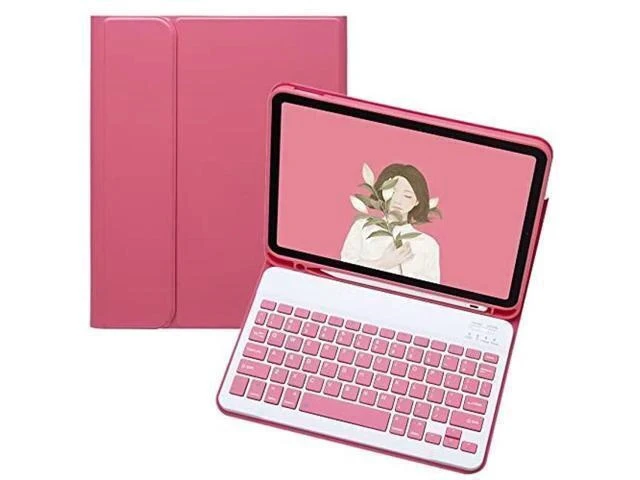 Alt view image 6 of 7 - YEEHi Keyboard Case for iPad Mini A17 Pro 2024, iPad Mini 6th Generation Keyboard Case Cute Color Keyboard Detachable Bluetooth Keyboard Cover with Pencil Holder,Dark Pink