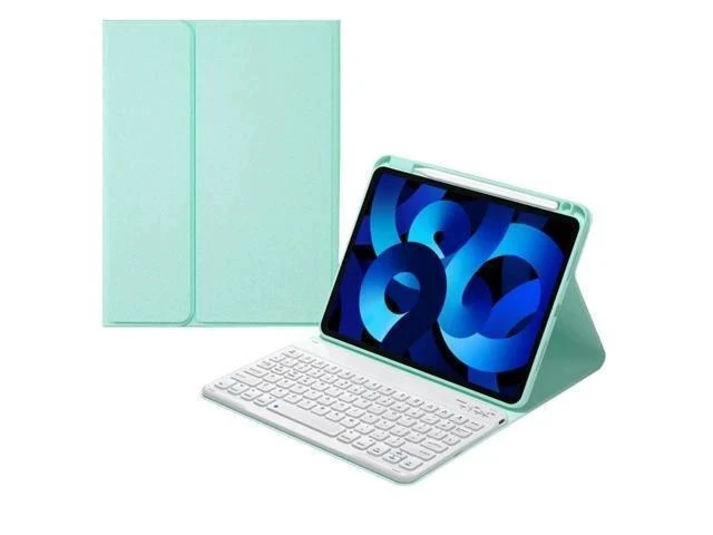 Alt view image 6 of 7 - kaitesi Keyboard Case for 2018 iPad 9.7 inch iPad 6th Gen, 2017 iPad 5th Gen iPad Air 2 9.7in Case with Keyboard Top Pencil Holder Concave Keys Detachable Keyboard Cover,Mint Green