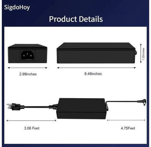 Alt view image 5 of 7 - 180W Zephyrus Charger Fit for Rog Zephyrus G14 GA401 G15 GA502 Tuf Gaming F15 F17 A15 A17 FX505 Series Laptop Zenbook Pro 14 Duo AC Adapter ADP-180TB H