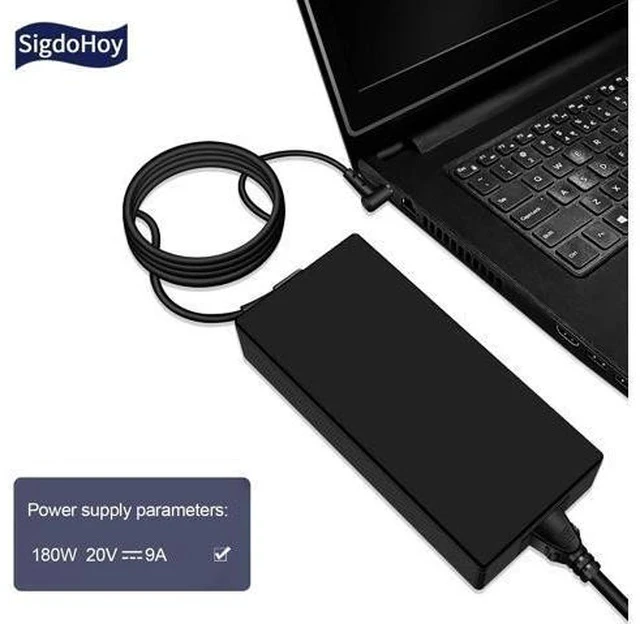 Alt view image 6 of 7 - 180W Zephyrus Charger Fit for Rog Zephyrus G14 GA401 G15 GA502 Tuf Gaming F15 F17 A15 A17 FX505 Series Laptop Zenbook Pro 14 Duo AC Adapter ADP-180TB H