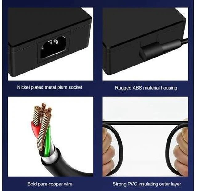 Alt view image 4 of 7 - 180W Zephyrus Charger Fit for Rog Zephyrus G14 GA401 G15 GA502 Tuf Gaming F15 F17 A15 A17 FX505 Series Laptop Zenbook Pro 14 Duo AC Adapter ADP-180TB H
