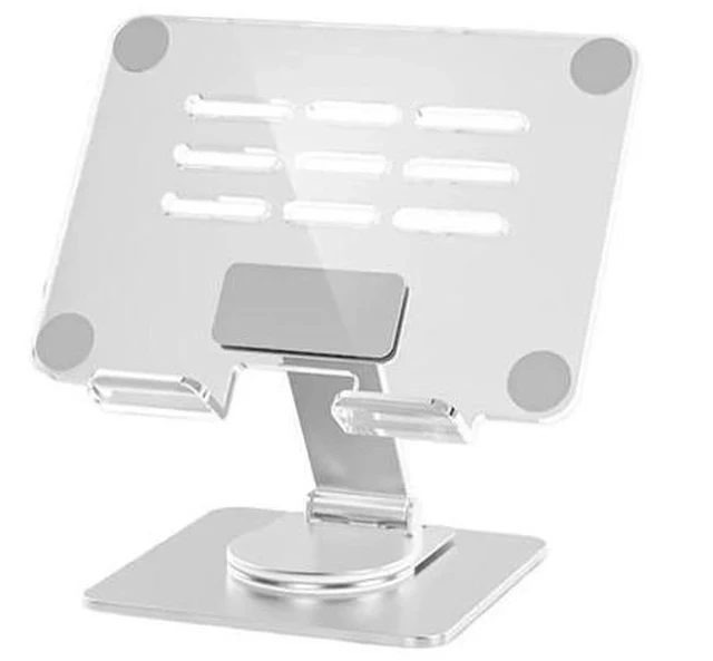Alt view image 3 of 7 - Physowell Tablet Holder,acrylic iPad Stand, 360 Rotating Base,Foldable Adjustable Tablet Stand,Tablet Stand for Desk,Compatible with iPad Pro Air Mini 4 to 12.9-inchTablet B