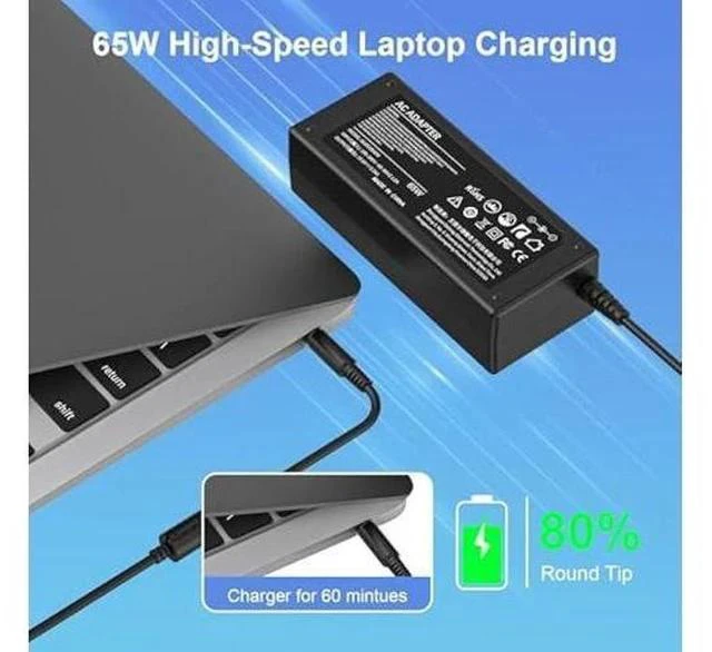 Alt view image 3 of 7 - 65W AC Adapter Compatible with Dell Inspiron 13/14/15/16 Latitude 5490/5420 and More Series Adapter Power Supply Cord