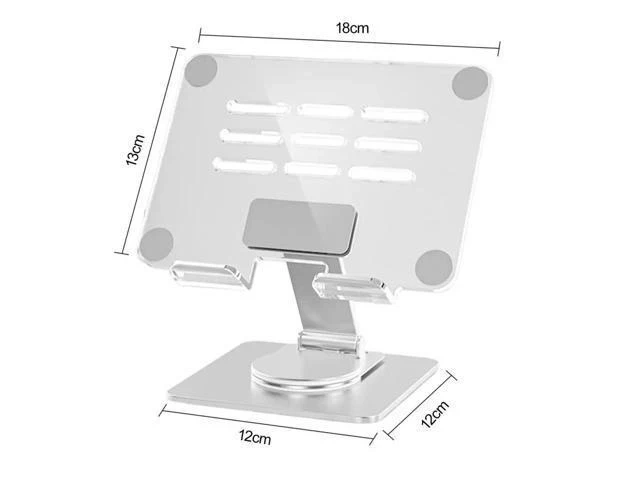 Alt view image 6 of 7 - Physowell Tablet Holder,acrylic iPad Stand, 360 Rotating Base,Foldable Adjustable Tablet Stand,Tablet Stand for Desk,Compatible with iPad Pro Air Mini 4 to 12.9-inchTablet B