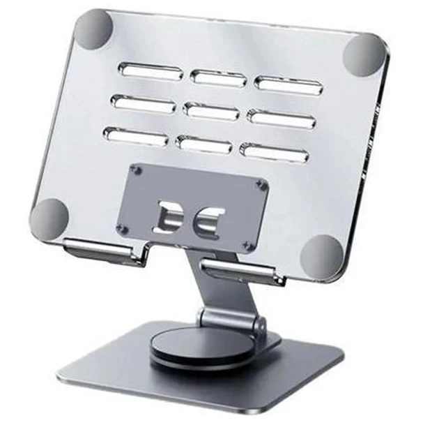 Alt view image 6 of 7 - Physowell transparent Tablet Holder,iPad Stand, 360 Rotating Base,Foldable Adjustable Tablet Stand,Tablet Stand for Desk,Compatible with iPad Pro Air Mini 4 to 12.9-inchTablet transparent