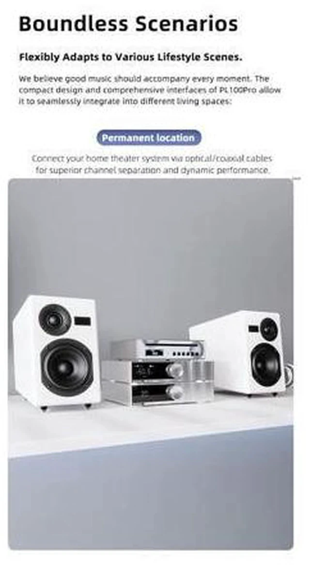 Alt view image 5 of 5 - PL100 PRO Multi-Function CD Player 2X CS43131 High-End DAC Chips Supports Lossless MQA Playback with Remote Control (Silver)