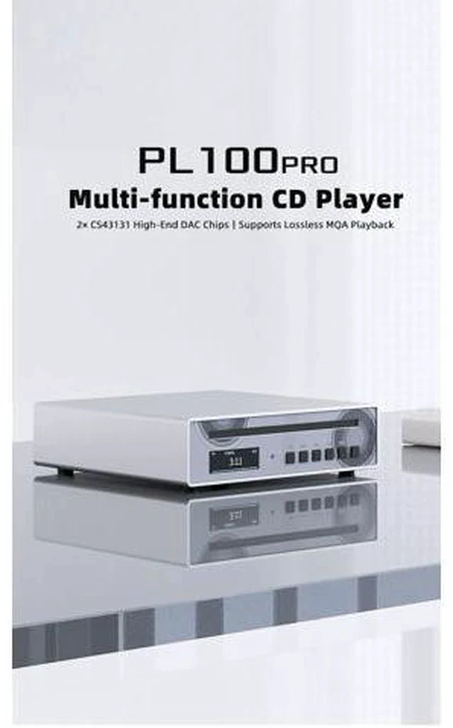 Alt view image 2 of 5 - PL100 PRO Multi-Function CD Player 2X CS43131 High-End DAC Chips Supports Lossless MQA Playback with Remote Control (Silver)