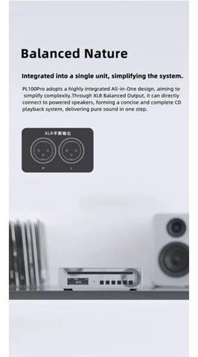 Alt view image 4 of 5 - PL100 PRO Multi-Function CD Player 2X CS43131 High-End DAC Chips Supports Lossless MQA Playback with Remote Control (Silver)