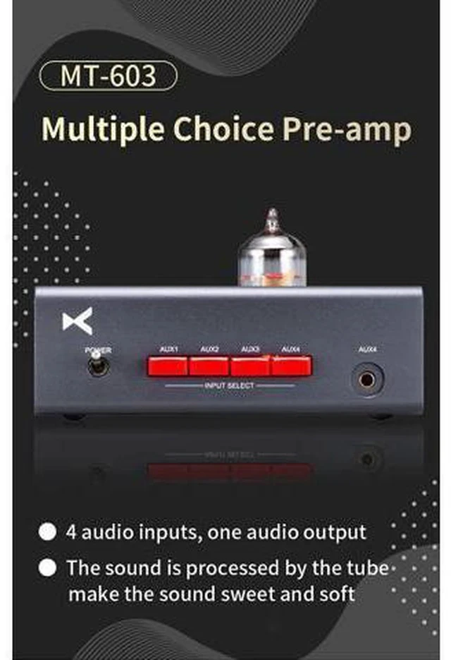 Alt view image 3 of 6 - MT-603 12AU7 Tube 4 Audio Input One Audio Output Amplifier Multiple Pre-Amp