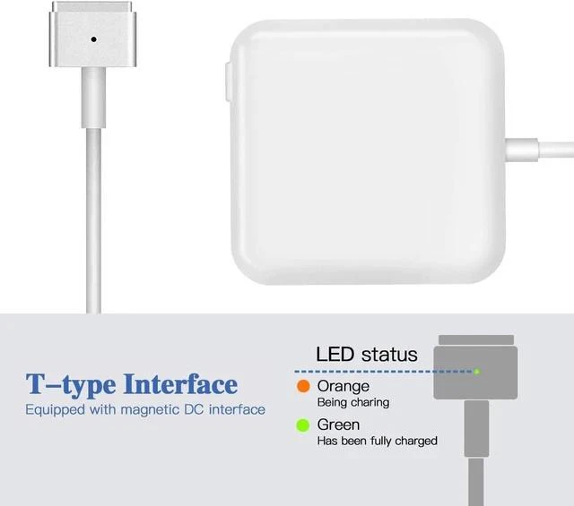 Alt view image 4 of 7 - Mac Book Air Charger Replacement 45W T-Tip AC Power Adapter for Charging Mac Book Air 11-inch and 13-inch