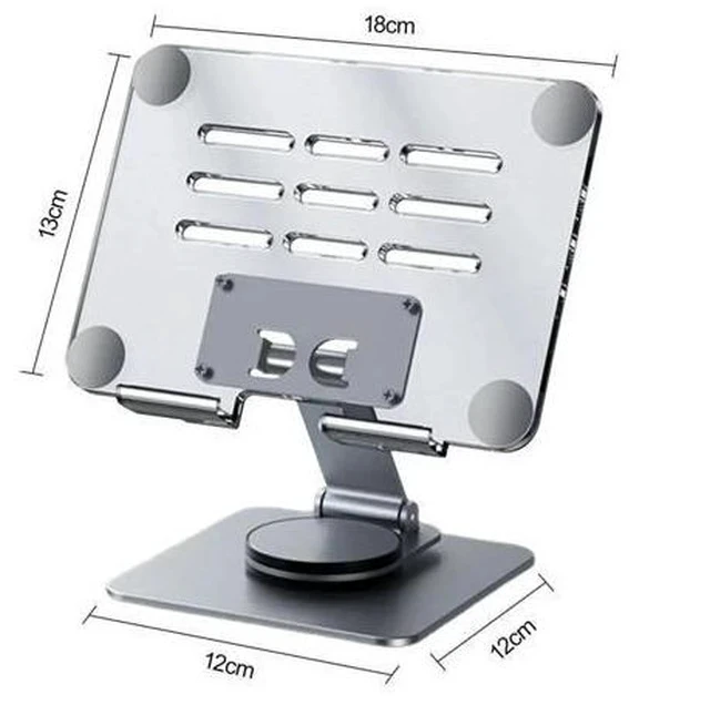 Alt view image 2 of 6 - Physowell Tablet Holder,acrylic iPad Stand, 360 Rotating Base,Foldable Adjustable Tablet Stand,Tablet Stand for Desk,Compatible with iPad Pro Air Mini 4 to 12.9-inchTablet C
