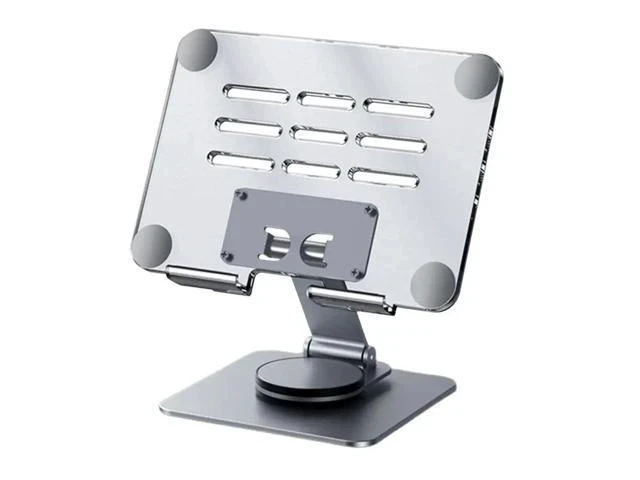 Alt view image 4 of 6 - Physowell Tablet Holder,acrylic iPad Stand, 360 Rotating Base,Foldable Adjustable Tablet Stand,Tablet Stand for Desk,Compatible with iPad Pro Air Mini 4 to 12.9-inchTablet C