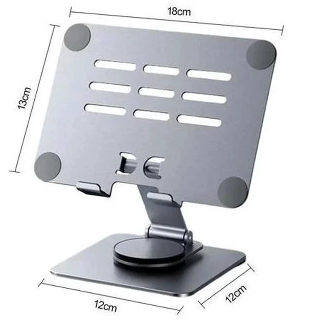 Alt view image 2 of 7 - Physowell Tablet Holder,iPad Stand, 360 Rotating Base,Foldable Adjustable Tablet Stand,Tablet Stand for Desk,Compatible with iPad Pro Air Mini 4 to 12.9-inchTablet
