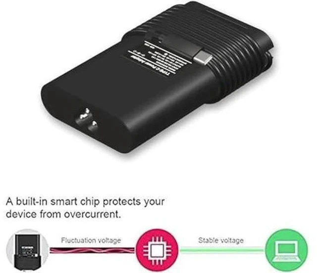 Alt view image 7 of 7 - USB C 65W Laptop Charger Replacement for Dell Latitude 5285 5289 5290 7212 7275 7285 7290 7390 7420 Dell XPS 13 9350 9360 9365 9370 9380 Chromebook 3100 3400 5190 LA65NM190 Power Supply