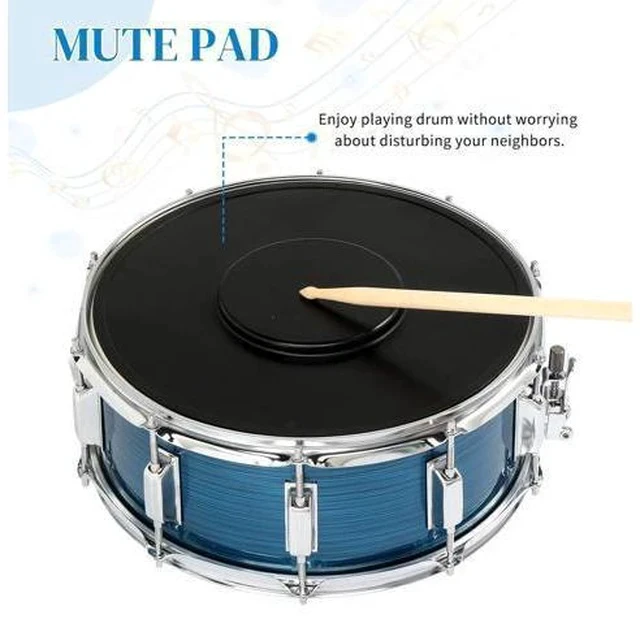 Alt view image 4 of 7 - 14 x 5.5 inches Snare Drum Set, Marching Snare Drum Kit for Students Beginners, Comes with Stand Sticks, Key, Bag, Mute Pad and Adjustable Straps (Blue)