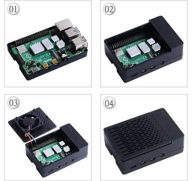 Alt view image 3 of 7 - Case with PWM Fan for Raspberry Pi 4, 18W 5V 3.6A USB-C Power Supply for Raspberry Pi 4, Heatsinks, USB Card Reader, Micro HDMI Cable, Micro HDMI to HDMI Adapter for Raspberry Pi 4 8GB/4GB/2GB