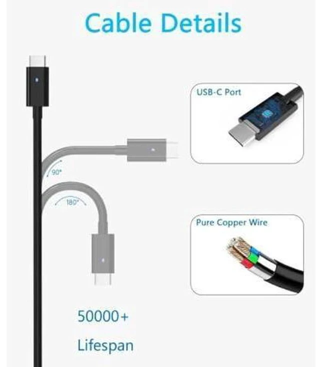 Alt view image 6 of 7 - 130W USB C Business Laptop Charger Compatible with Dell Inspiron 16 Plus 7640 7630 7620 2-in-1 Slim AC Power Supply Type C Adapter Cord