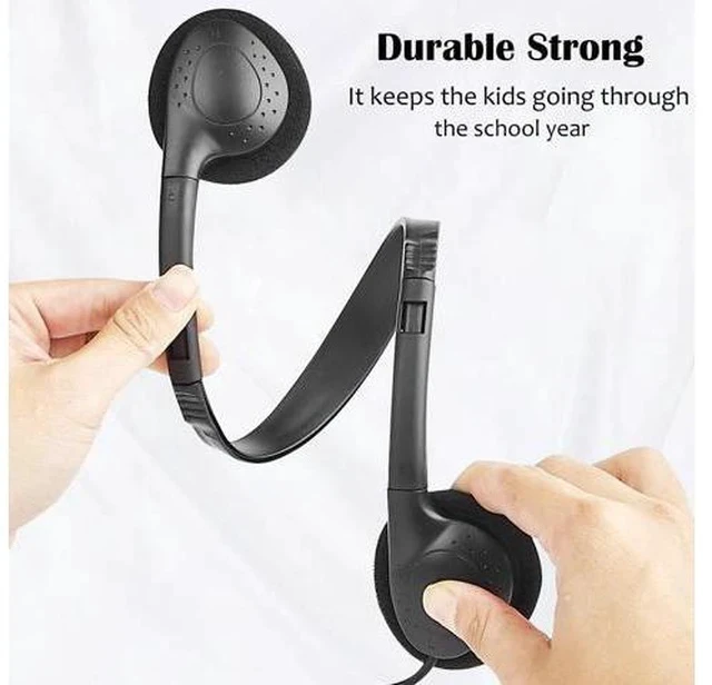 Alt view image 2 of 7 - Classroom Headphones Bulk 10 Pack for Kids School Wholesale Class Set Durable Earphones for Students Children Toddler Teens Boys Girls and Adult (LS04 10 Black)