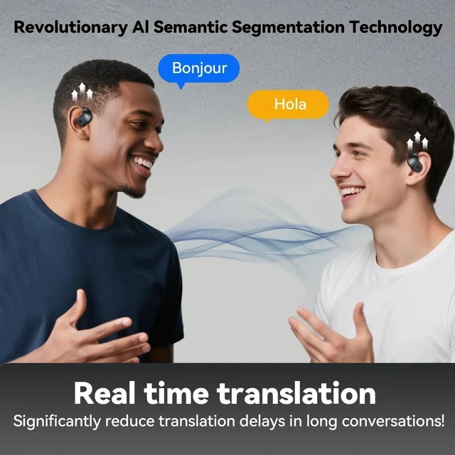 Alt view image 4 of 7 - Xmenha Ai Translation Earbuds Real Time 144 Languages Translator Earbuds Real Time Translating Ai Headphones Language Translation AudíFonos Traductores Traductor De Ingles EspañOl