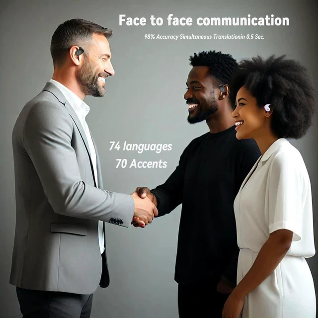 Alt view image 7 of 7 - Xmenha Ai Translation Earbuds Real Time 144 Languages Translator Earbuds Real Time Translating Ai Headphones Language Translation AudíFonos Traductores Traductor De Ingles EspañOl