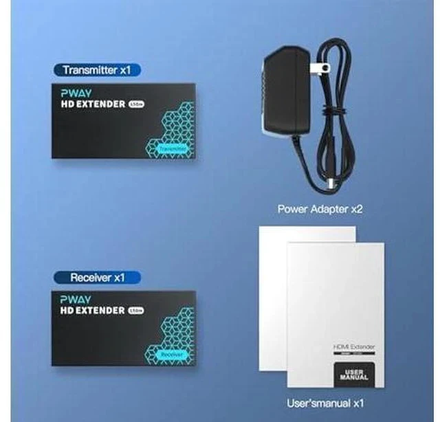 Alt view image 6 of 7 - PWAY HDMI Extender 500ft Over Single Cat5e/6, One to Multiple Monitors by Gigabit Ethernet Switch, Full HD 1080P@60Hz Video Extended