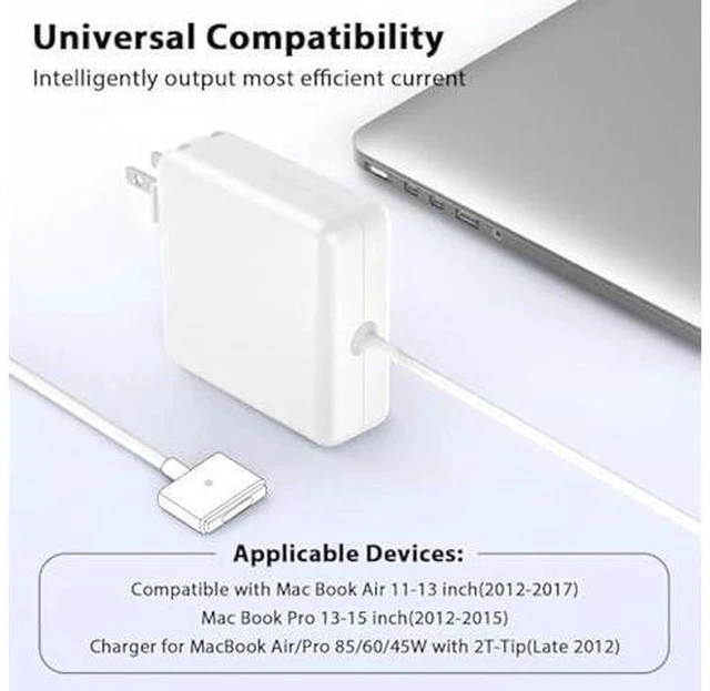 Alt view image 5 of 7 - 85W Charger for MacBook Pro,Charger Adapter with Fast Charging,Replacement AC 2T-Tip Connector Power Adapter,Laptop Charger Compatible with MacBook pro & Air 13 inch-15 inch Retina After Mid 2012