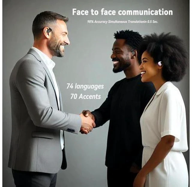 Alt view image 2 of 7 - Xmenha Ai Translation Earbuds Real Time 144 Languages Translator Earbuds Real Time Translating Ai Headphones Language Translation AudíFonos Traductores Traductor De Ingles EspañOl