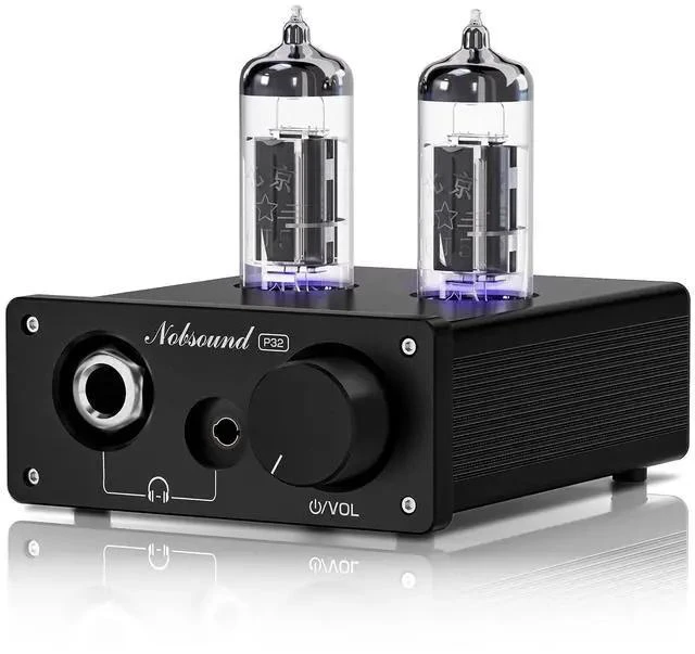 Main image of P32 Tube Headphone Amplifier: 1000mW HiFi Desktop Preamp for 24600 Headphones & Home Amps Speakers, 3.5mm/6.35mm Jacks, Swappable Tube & Op-Amp