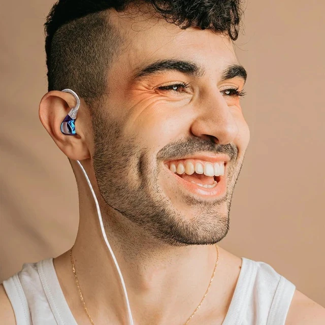 Alt view image 2 of 6 - SONO in-Ear Headphones Wired Earbuds, in Ear Monitor Hi-Res 2DD+1BA IEMs, Triple Dynamic Hybrid Lossless Earphones, 2 pin 0.78mm, 3.5mm Plug, Two Pair Replaceable Tunning Nozzles-Blue