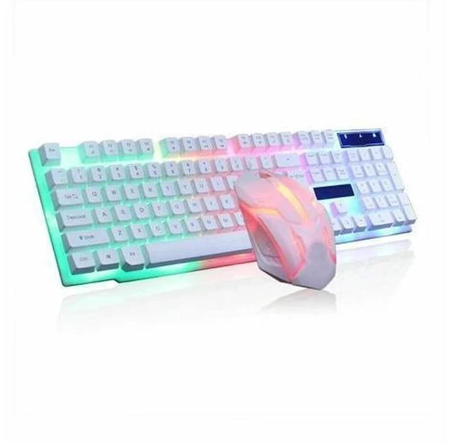 Alt view image 2 of 2 - Multi Color Changing Backlight Keyboard And Mouse Set White
