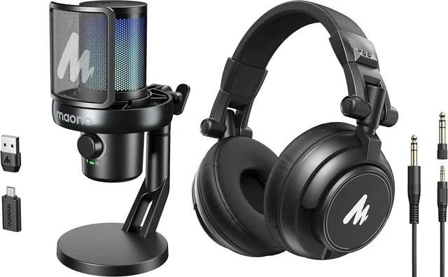 Main image of Wireless Gaming Microphone DM40 Pro + MH601 Professional Studio Monitor Headphones