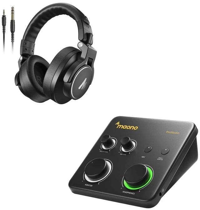 Alt view image 2 of 2 - USB Audio Interface PS22 Lite Black + Studio Monitor Mixing DJ Headphones MH700
