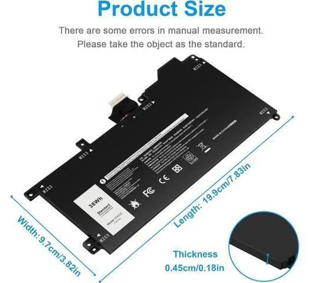Alt view image 2 of 7 - Futurebatt 1FKCC Laptop Battery Compatible with Dell Latitude 7200 7210 2-in-1 Series T04J T04J001 T04J002 T5H6P 09NTKM 9NTKM 0D9J00 D9J00 0KWWW4 KWWW4