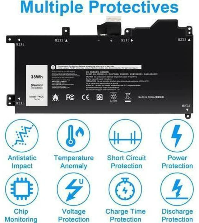 Alt view image 4 of 7 - Futurebatt 1FKCC Laptop Battery Compatible with Dell Latitude 7200 7210 2-in-1 Series T04J T04J001 T04J002 T5H6P 09NTKM 9NTKM 0D9J00 D9J00 0KWWW4 KWWW4
